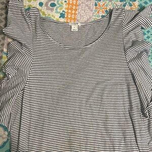J Crew Striped Ruffle Sleeve Dress